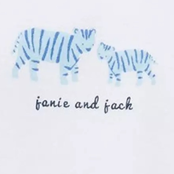 Janie and Jack white and blue short sleeve onesie tiger print size 0-3 mo - Picture 2 of 6